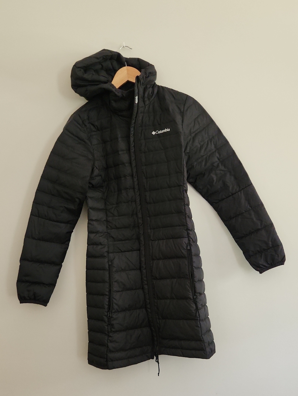 Columbia Black Women's Long Hooded Puffer Coat